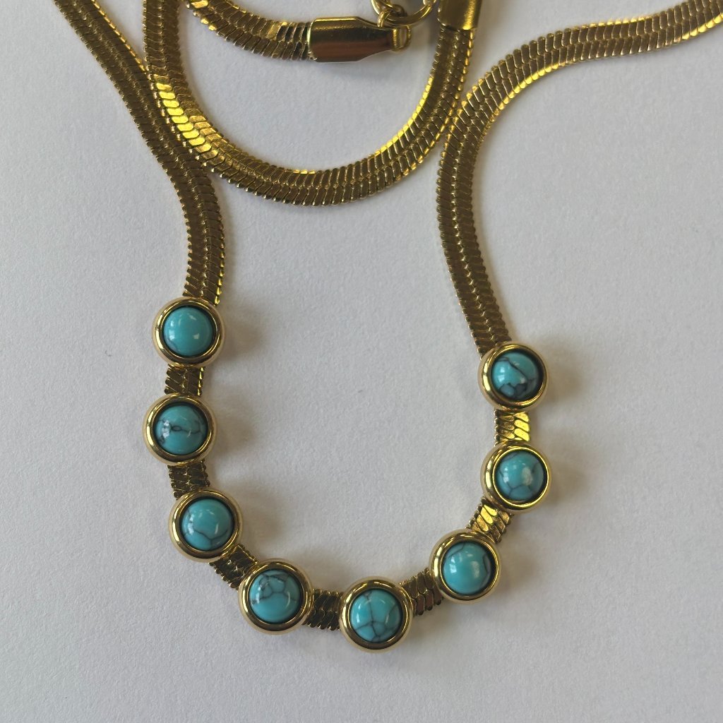 Diy Turquoise Gold Belt Necklace Also Available In Bracelet And Earrings
